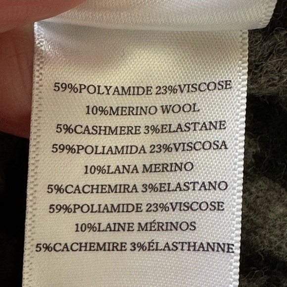 Rails Dalmatian Gray and Black Spotted Jacquard Cashmere Wool Blend SweaterLarge - Picture 6 of 8